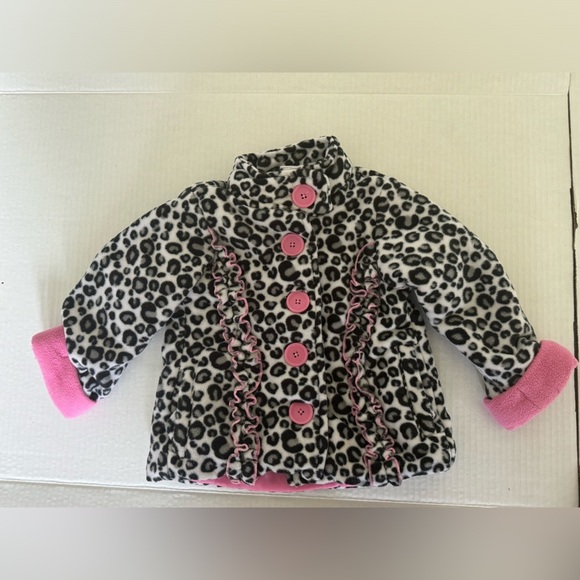 5 for $20✨Nanette Girl Kids Button Down Leopard Print Fluffy Jacket Coat Size 2T - Picture 1 of 6